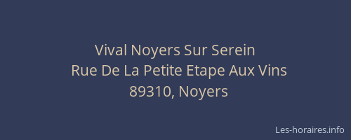 Vival Noyers Sur Serein