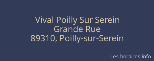 Vival Poilly Sur Serein