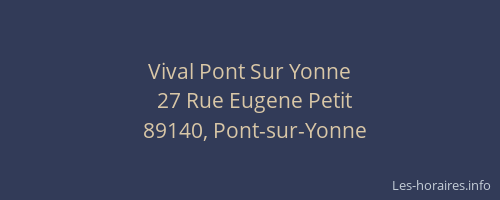 Vival Pont Sur Yonne