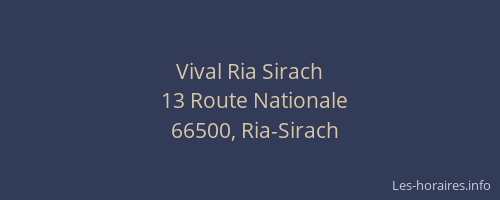 Vival Ria Sirach