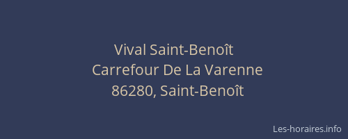 Vival Saint-Beno&icirc;t