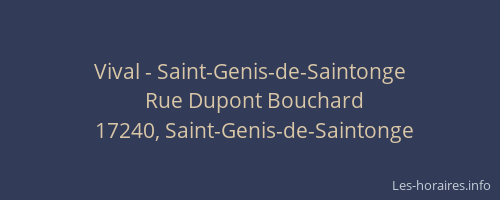 Vival - Saint-Genis-de-Saintonge