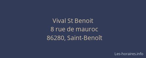 Vival St Benoit