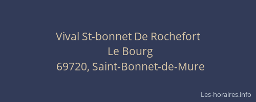 Vival St-bonnet De Rochefort