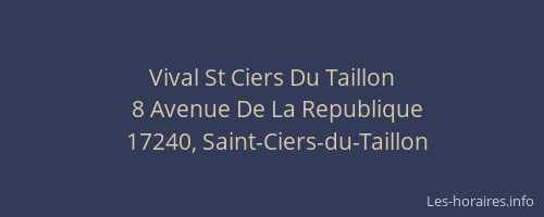 Vival St Ciers Du Taillon