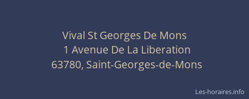 Vival St Georges De Mons