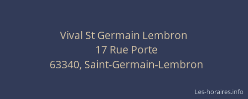 Vival St Germain Lembron