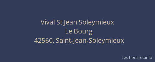 Vival St Jean Soleymieux