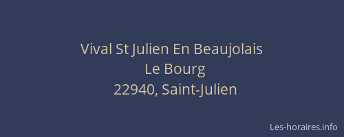 Vival St Julien En Beaujolais