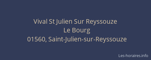 Vival St Julien Sur Reyssouze