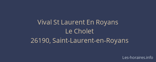 Vival St Laurent En Royans