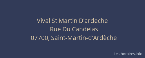 Vival St Martin D'ardeche