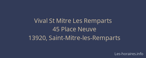 Vival St Mitre Les Remparts