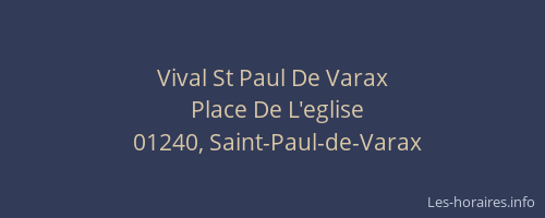 Vival St Paul De Varax