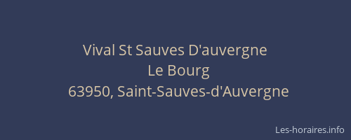 Vival St Sauves D'auvergne