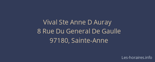 Vival Ste Anne D Auray