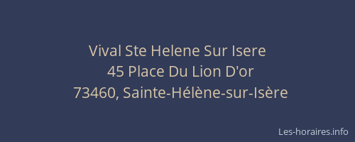 Vival Ste Helene Sur Isere