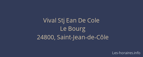 Vival Stj Ean De Cole