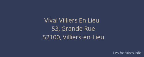 Vival Villiers En Lieu