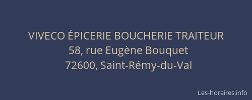 VIVECO &Eacute;PICERIE BOUCHERIE TRAITEUR