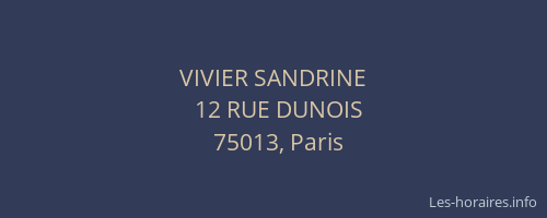 VIVIER SANDRINE