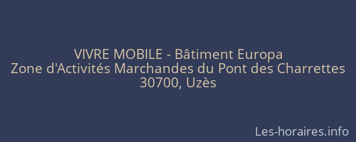 VIVRE MOBILE - Bâtiment Europa