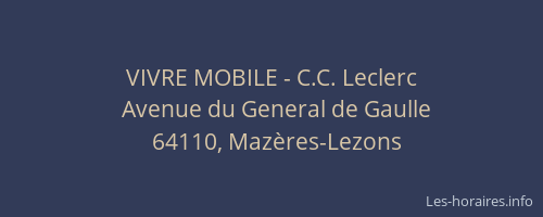 VIVRE MOBILE - C.C. Leclerc
