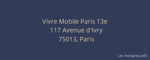 Vivre Mobile Paris 13e