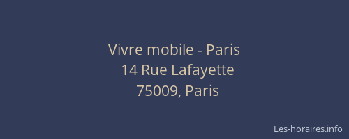 Vivre mobile - Paris