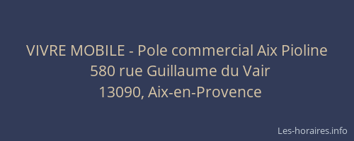 VIVRE MOBILE - Pole commercial Aix Pioline