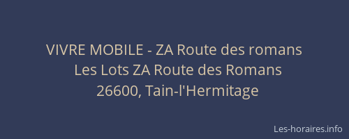 VIVRE MOBILE - ZA Route des romans