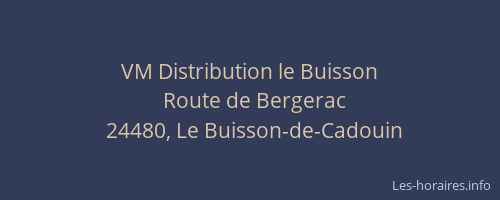 VM Distribution le Buisson