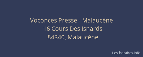 Voconces Presse - Malauc&egrave;ne