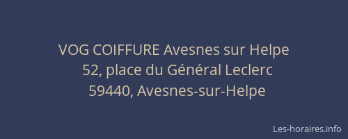 VOG COIFFURE Avesnes sur Helpe