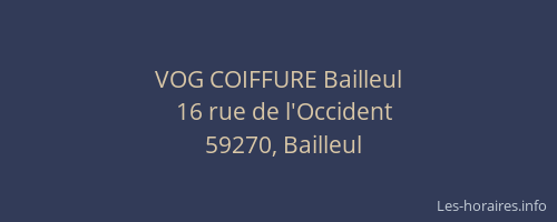 VOG COIFFURE Bailleul