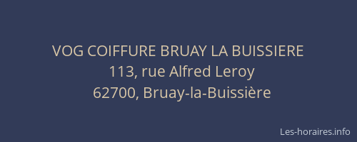 VOG COIFFURE BRUAY LA BUISSIERE