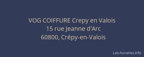 VOG COIFFURE Crepy en Valois