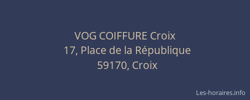 VOG COIFFURE Croix