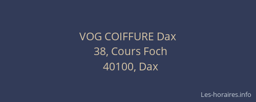VOG COIFFURE Dax