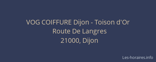 VOG COIFFURE Dijon - Toison d'Or