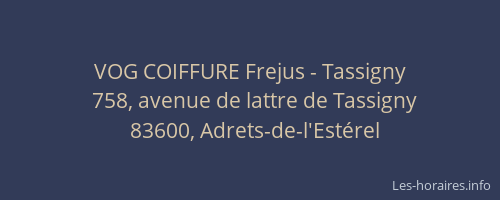 VOG COIFFURE Frejus - Tassigny
