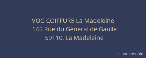 VOG COIFFURE La Madeleine