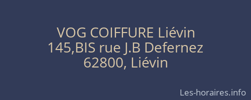 VOG COIFFURE Liévin