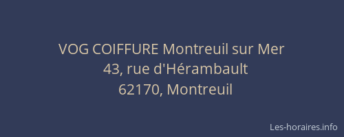 VOG COIFFURE Montreuil sur Mer