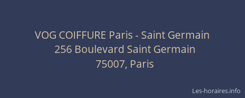 VOG COIFFURE Paris - Saint Germain