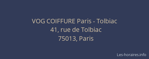 VOG COIFFURE Paris - Tolbiac