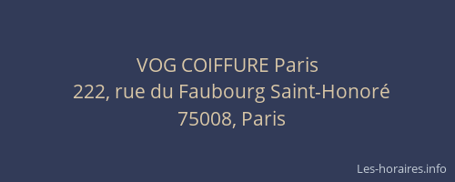 VOG COIFFURE Paris
