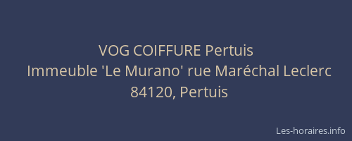 VOG COIFFURE Pertuis