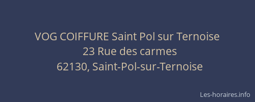 VOG COIFFURE Saint Pol sur Ternoise