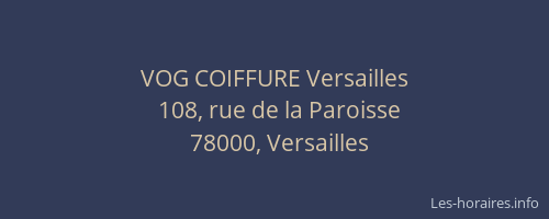 VOG COIFFURE Versailles